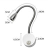 Wall Mount Reading Light Flexible Gooseneck 3W LED Sconce Lamp Bedroom Decor UK