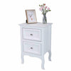 Pair of White Bedroom Bedside Table Unit Cabinet Nightstand with 2 Drawers