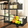 Mobile Kitchen Storage Cart w/ Wheels Dining Room Microwave Shelving Unit Rack
