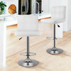 2X Bar Stools Dining Faux Leather Breakfast Bar Chair Kitchen Stool Swivel White