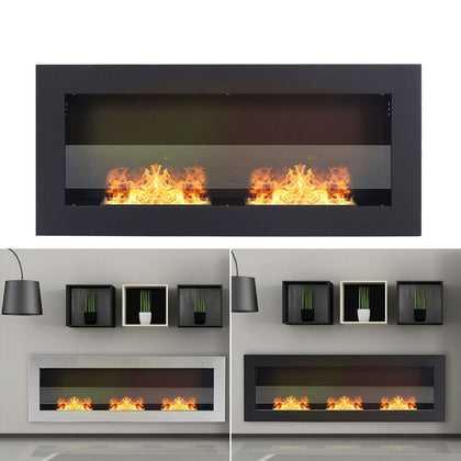 Wall Mounted/Insert Flat Glass Hanging Bio Ethanol Fireplace Biofire Fire Burner