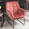 Distressed Nordic Vintage Velvet Armchair Lounge Chair High Back Sofa Fireside