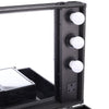 Portable Beauty Makeup Case Rolling Trolley Box Travel Workstation Lights Mirror