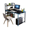 Computer Table Study Desk with Shelves Unit Black Home Office Workstation Corner