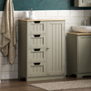 Bathroom Cabinet Storage 4 Drawer 1 Door Cupboard Free Standing Furniture White