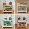 2 Tier Flower Plant Pot Stand Folding Display Ladder Shelf Garden Storage Rack