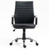 Executive Office Chair Swivel Ribbed High Back Leather Chair Computer Desk Chair