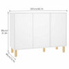 White Cabinet Sideboard Modern Cupboard Wooden Furniture 3 Door Storage Unit