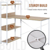 Oak Modern Computer Desk Home Office White Writing Table PC Laptop Storage Shelf
