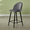 2X Bar Stools PU/ Velvet/ Fabric Breakfast Stool Chairs Kitchen Pub Grey Brown