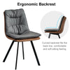 Set of 2 Dining Chair Grey Faux Leather Double Layer Padded Seat Dining Room New