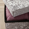 Folding Ottoman Silver Ice Velvet Fabric Chest Sturdy Storage Space Saving Box