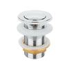 Chrome Waste Disc Pop Unslotted Click Clack Basin Sink Tap Push Up Plug UK