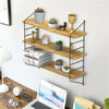 3 Tier Wall-Mounted Shelf Wood Floating Display Rack Hanging Storage Shelves Dec