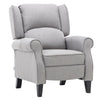 Wing Back Bloated Tartan Fabric Armchair Check Sofa Charcoal Recliner Grey Chair