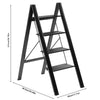 Portable 4 Step Metal Ladder Heavy Duty Safety Anti-Slip Stool Aluminum Alloy UK