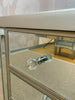Georgia Luxe Champagne Gold Mirrored 2 Drawer Bedside Cabinet Chest Lamp Table