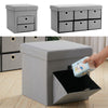 Linen Folding Storage Box Ottoman Seat Stool Storage Boxes Footstool with Drawer