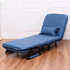 Single Folding Sofa Bed Chair Modern Fabric Sleep Function Holder With Pillow