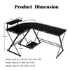 L-Shaped Corner Computer Desk PC Table Workstation W/ Monitor Stand & Host Tray