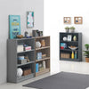 3 Tier Bookcase Wide Display Shelving Storage Unit Wood Furniture Grey
