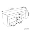 Modern TV Stand Unit Cabinet Living Room Set Entertainment Gloss Doors Free LED