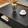 Coffee Table with Storage Drawer LED Light Wooden Living Room Tea Table Modern