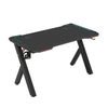 Extra Wide Black Carbon Effect Gaming Computer Desk Table with Holder Hook X Leg