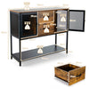 Industrial Storage Sideboard Metal Buffet Console Table Rustic Side Cabinet Room