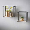 Metal Wire Floating Wall Shelf Multi Section Tromso Home Decor Set of 2