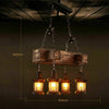 Industrial Design Pendel Decken Lampe Holz Balken Wohn Zimmer Hänge Leuchte DHL