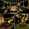 100-20LED SOLAR POWERED RETRO BULB STRING LIGHT GARDEN OUTDOOR FAIRY SUMMER LAMP