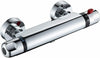 Modern Chrome Thermostatic Exposed Bar Shower Mixer Valve Tap Bottom Outlet 1/2"