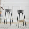 2pcs Round Breakfast Bar Stools Velvet Padded Metal Leg Kitchen Counter Pub Seat