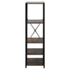 Rustic Wood Bookcase with Metal Frame 5 Tier Display Shelf Stand 45x40x163cm