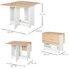 Drop-Leaf Dining Table Folding Desk Foldable Bar Table with Storage Shelf