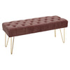 3FT8 Velvet Upholstered Dining Bench Hallway Window Seat Hairpin Leg Long Stool