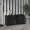 Black Modern Small TV Stand Unit Cupboard Doors Media Shelf Cabinet Furniture