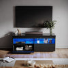 Black 120cm TV Stand Cabinet Unit High Gloss 2 Door Sideboard with LED Lights