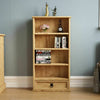 Corona DVD Rack Bookcase 1 Drawer 3 Shelves Solid Pine Storage Living Room Unit