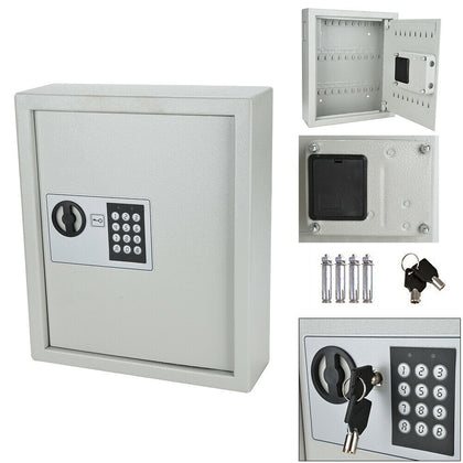 48 Key Security Cabinet Lock Box Lockable Storage Metal Wall Mountable Multi Key