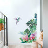 Tropical Leaves Flowers Bird Wall Sticker Living Room Wallpaper Home Wall Decal
