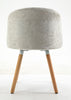 2x Crushed Velvet Fabric Chair / Padded Seat / Wooden Leg / Light Grey