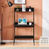 2 Tier Computer Desk PC Laptop Table with Storage Shelf Home Office Study Black