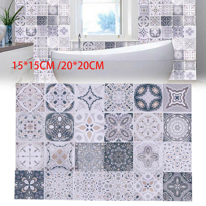 24PCS Mosaic Tile Stickers Moroccan Victorian Mosaic Transfers Covers Bathroom
