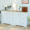 White Sideboard Wooden Cabinet with 3 Drawers 1 Door for Livingroom Kitchen