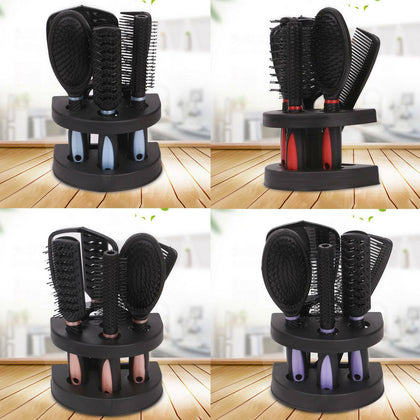 5x Professional Salon Hairbrush Womens Ladies Makeup Hand Hair Brush Comb Set UK