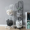 2/3 Tier Metal Wire Washing Laundry Basket Rolling Cart Hamper Clothes Storage