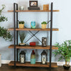 Large 4 Tier Contemporary Industrial Bookshelf/Shelving Unit Oak Finish 141cm