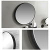 Industrial Black Round Wall Mirror 50cm Home Bathroom Wall Mounted Vanity Decor